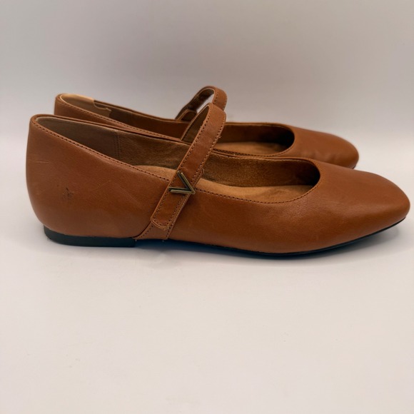 Vionic Shoes - Vionic Alameda Mary Jane Flats Brown Leather Square Toe Strap Shoes Size 8.5
